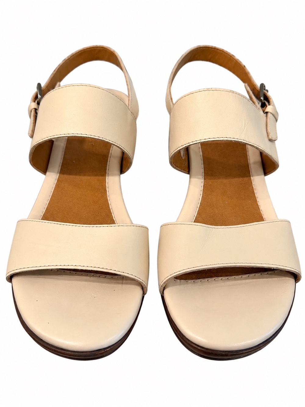 Naturalizer Cream Leather Wedge Slingback Sandals Women’s Size 9M